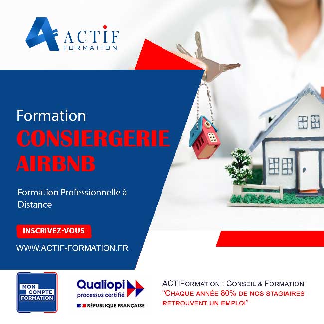 Formation consiergerie Airbnb : création, gestion, location.
